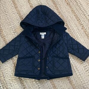 Ralph Lauren Baby Girl Navy Quilted Barn Jacket 12 Months